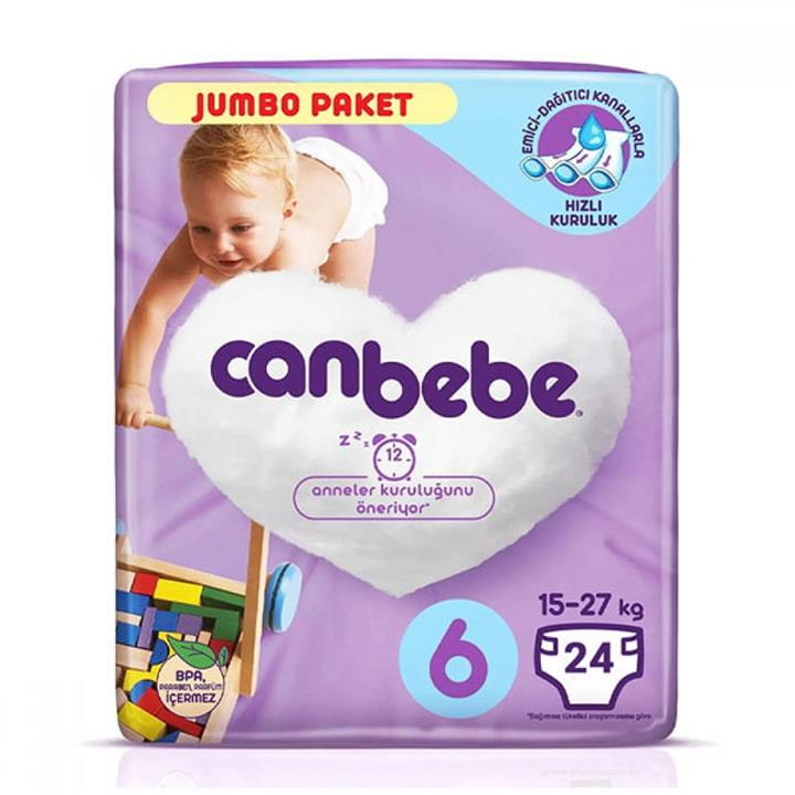 پوشک بچه جان ب ب Canbebeb سایز 6 بسته 24 عددی